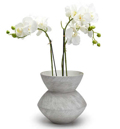 White Steel Scratch Vase