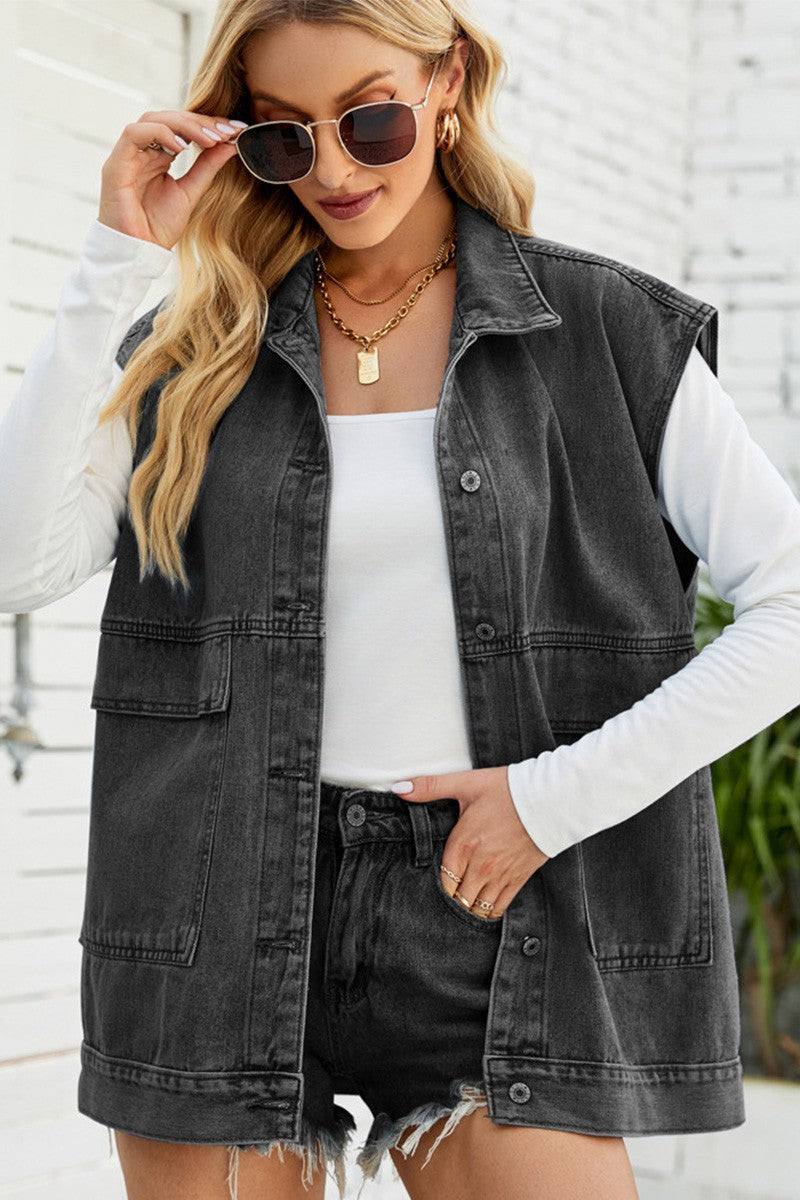 Black Denim Vest