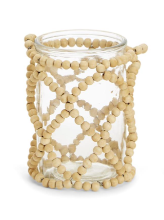 Bead Beat Jar with Hand-Crafted Wood Bead Embellishment