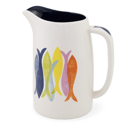 Hand Stamp Fish Pitcher