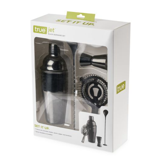 GUNMETAL BLACK BARWARE SET BY TRUE