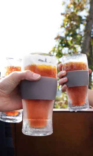 BEER FREEZE COOLING CUPS IN BLACK (SET OF 2) BY HOST