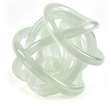 Hand Blown Glass Knot - White