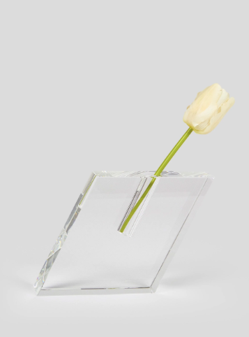 Crystal Vase Angeled Square Small
