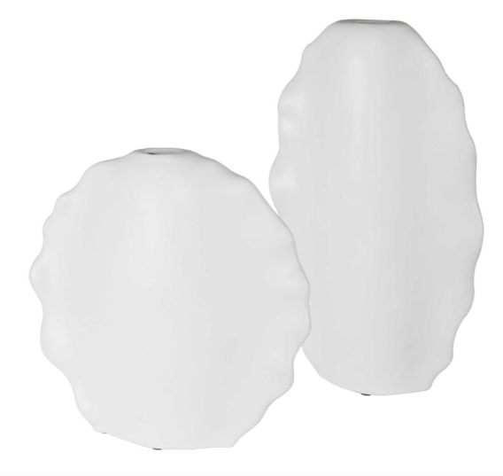 Ruffed Feathers Vases White