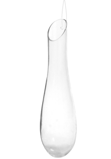 Glass drop vase clear rough edge 38cm a10,5cm;h39cm