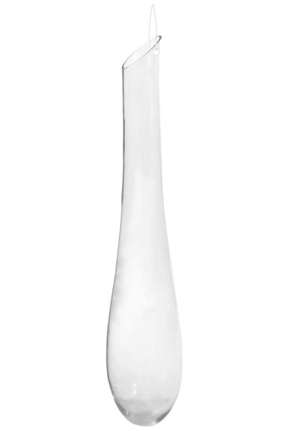 Glass drop vase clear rough edge 58cm a12,5cm;h60cm