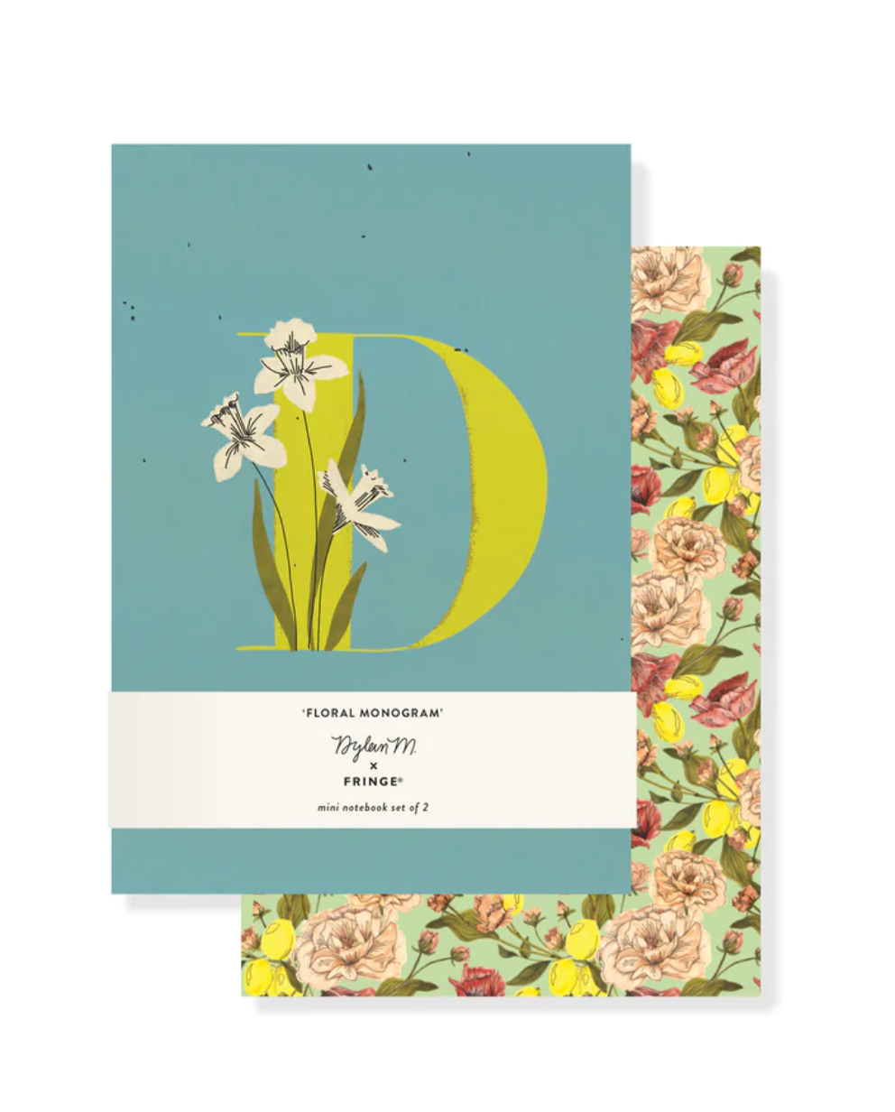 Monogram "D" Mini Floral Journal Set