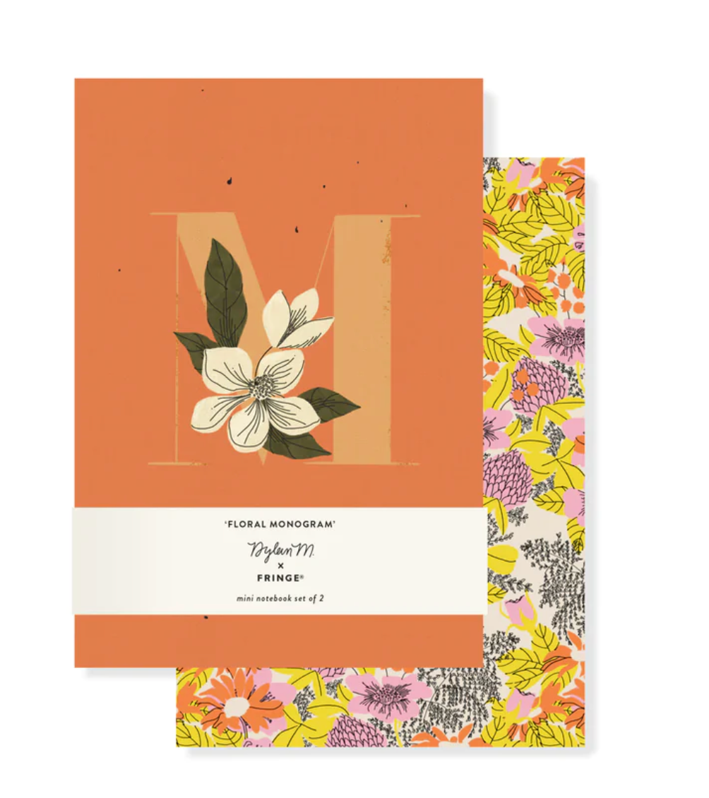 Monogram "M" Mini Floral Journal Set