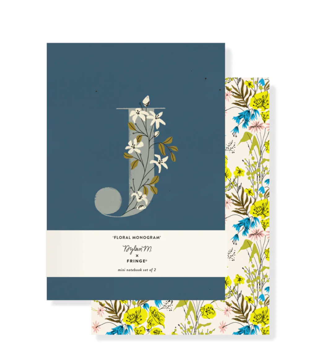 Monogram "J" Mini Floral Journal Set