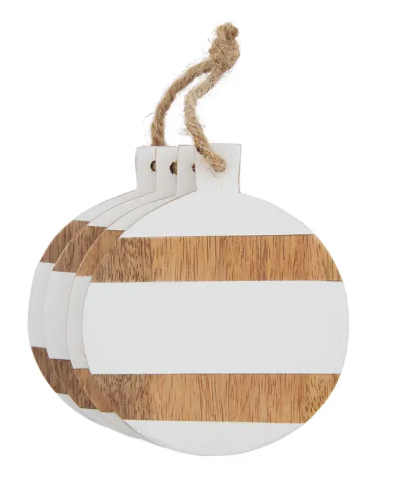 Round Wood White Coaster set