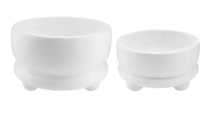 White Paulownia Footed Bowls