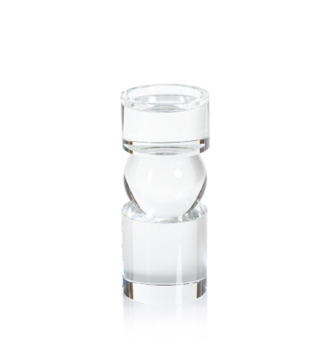 Rialto Clear Crystal Pillar Holder- Tall