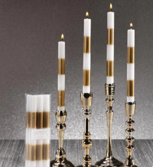 Modern & Festive Gold Formal Candles/Set of 6