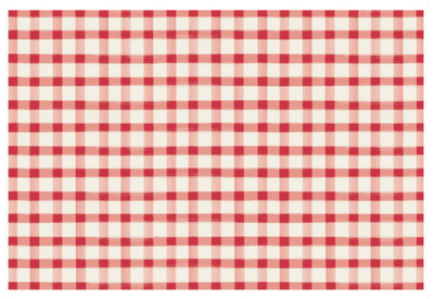 Red Painted Check Placemat - Pad Of 24