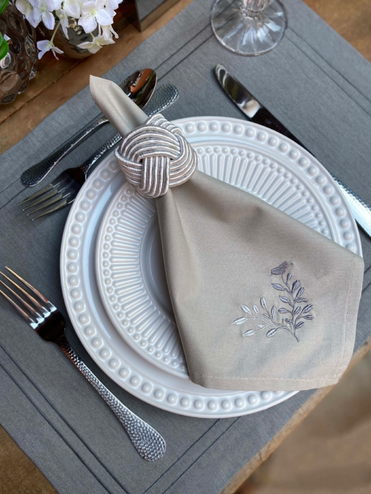 Placemat Rectangular Grey