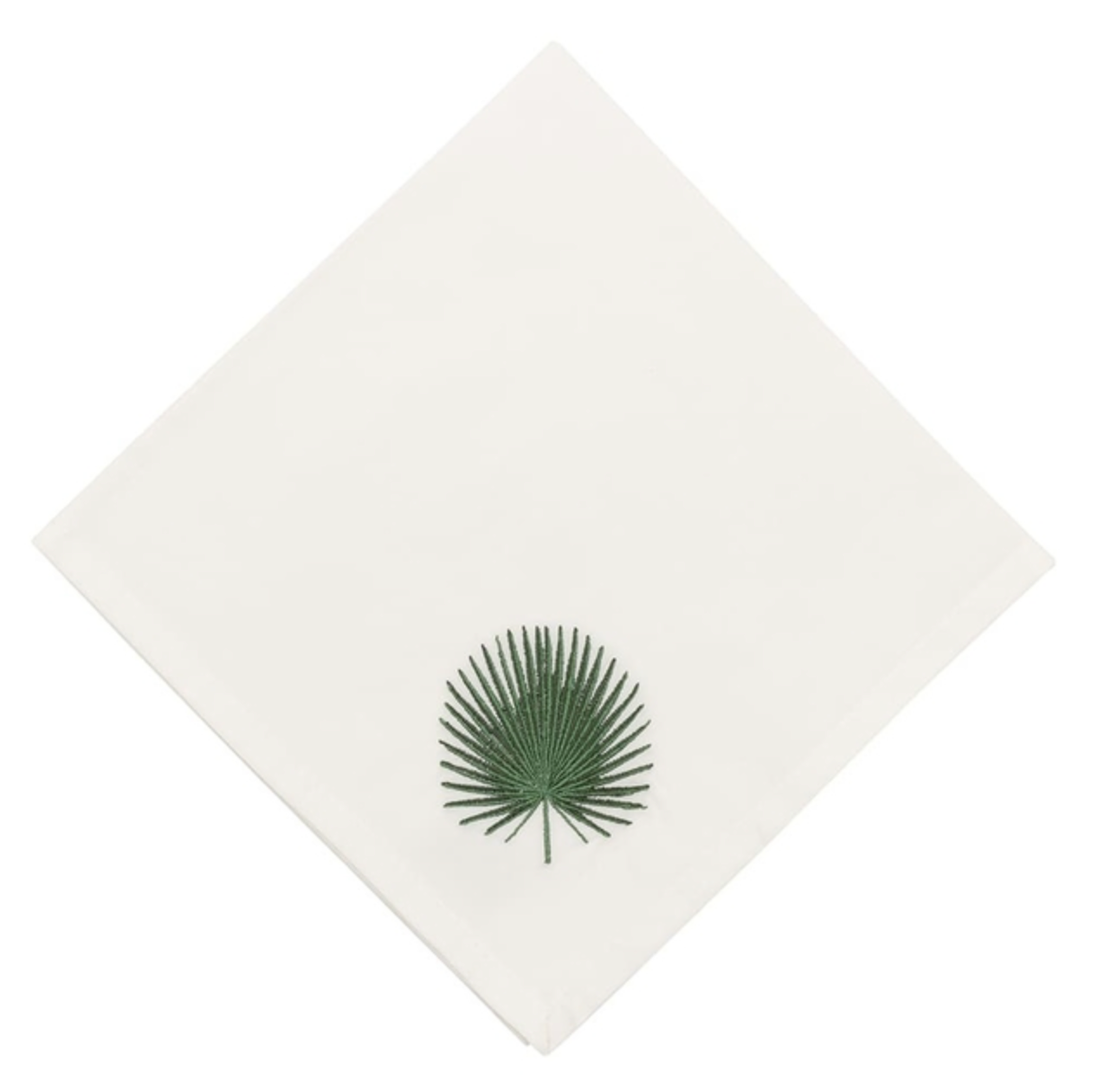 Off White Napkin with Fan Leaf
