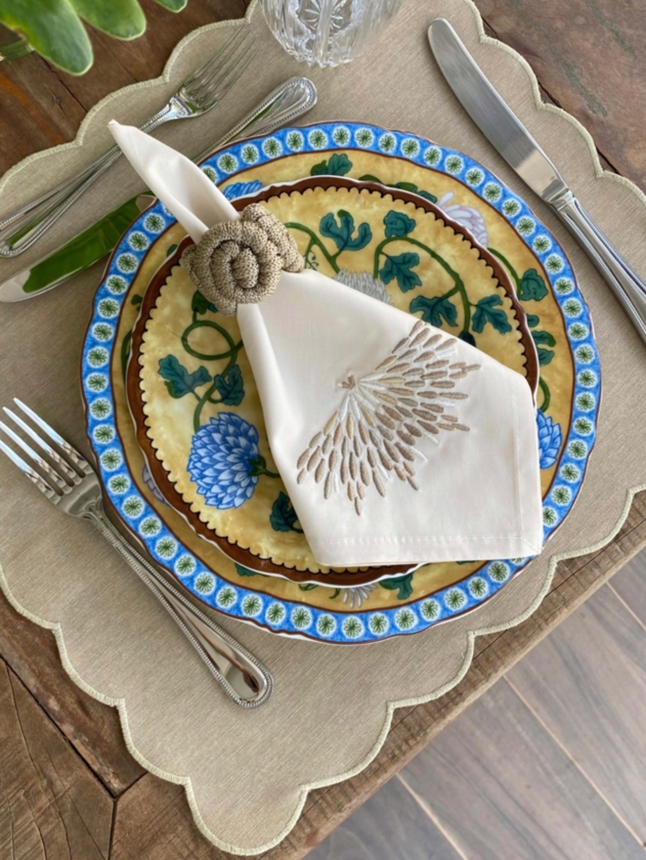 Napkin Beige - Butterfly