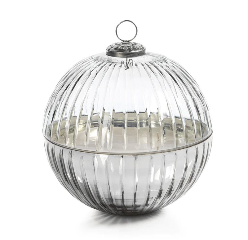 Etched Glass Ornament Ball Scented Candle