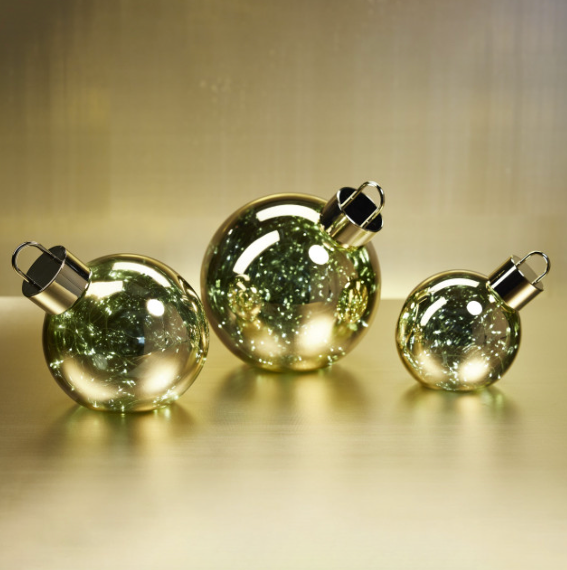 Led Gold Glass Oversized Ball