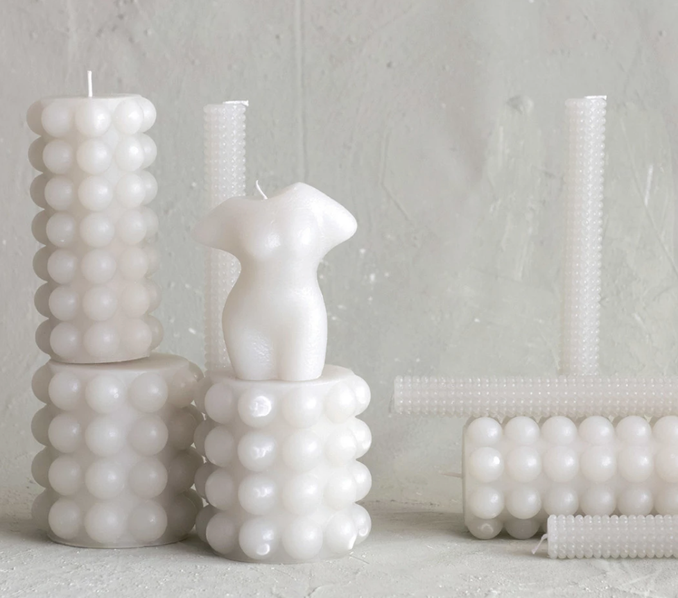 Unscented Hobnail Pillar Candle