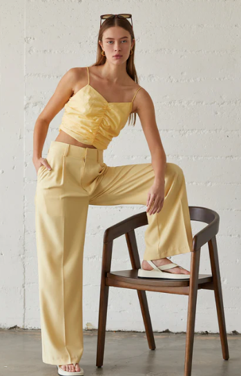 Sasha Wide Leg Trousers Yellow