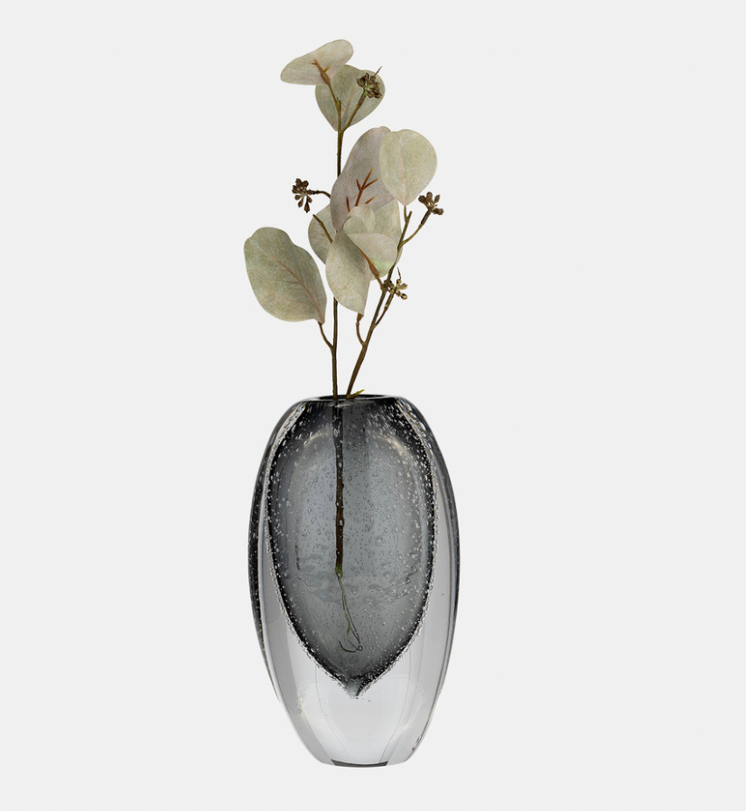 Glass Ellipse Vase Smoke