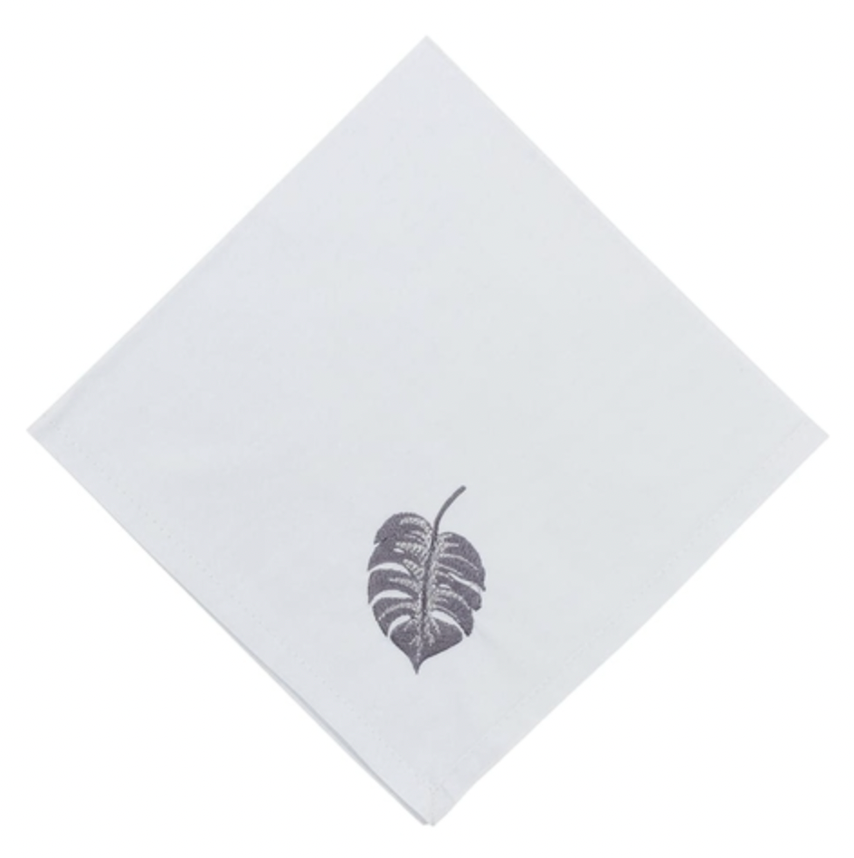 Napkin Grey Monstera leaf