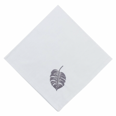 Napkin Grey Monstera leaf