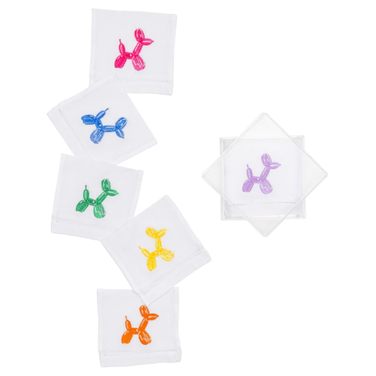 Cocktail Napkin White Balloons