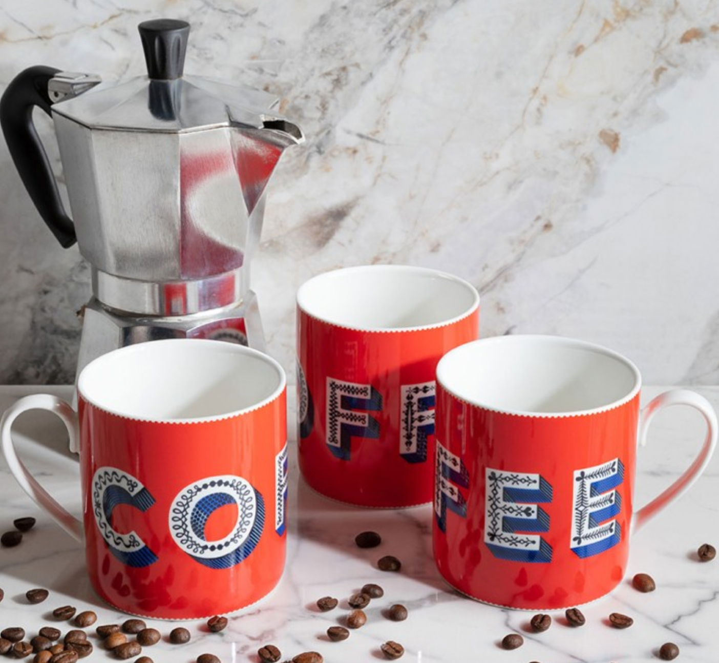 Coffee Red 1pc Mug Fine Porcelain