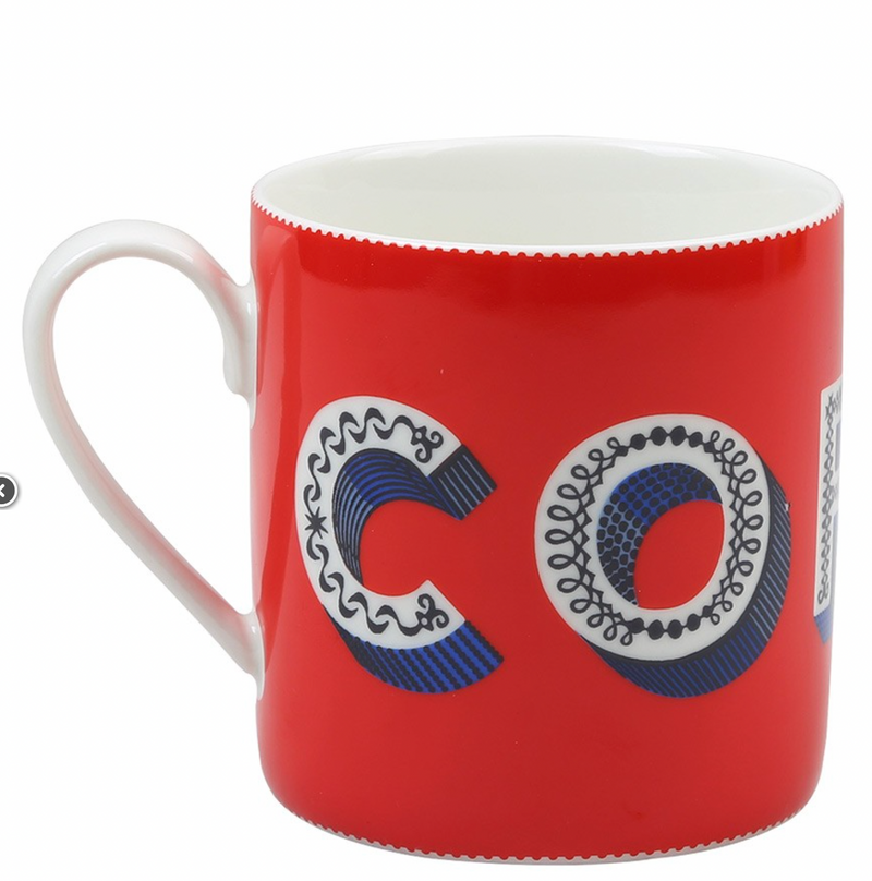 Coffee Red 1pc Mug Fine Porcelain
