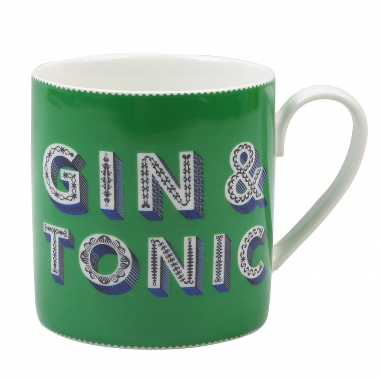 Gin Tonic Green 1pc Mug Fine Porcelain