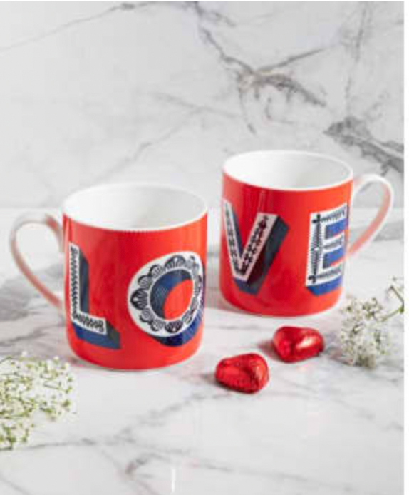 Love Red 1pc Mug Fine Porcelain