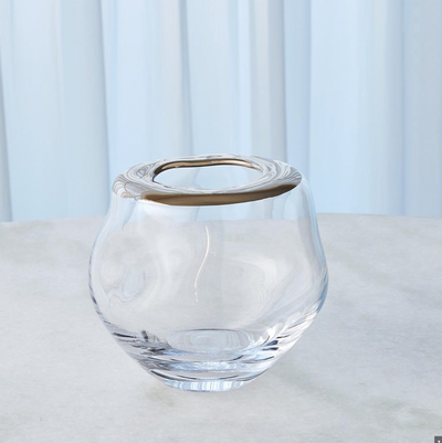 Organic Formed Vase Platinum Rim Small