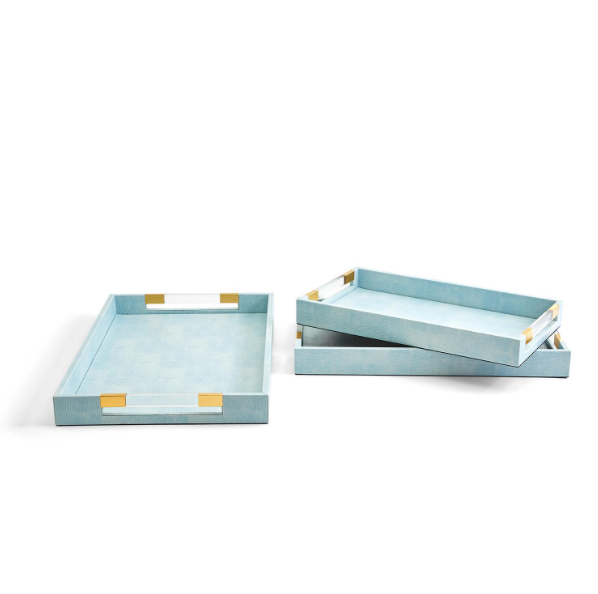 Decorative Rectangle Trays with Acrylic Handles