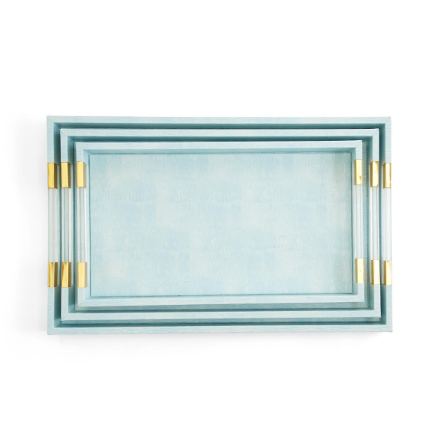 Decorative Rectangle Trays with Acrylic Handles