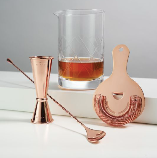 4PIECE COPPER MIXOLOGIST BARWARE SET BY VISKI