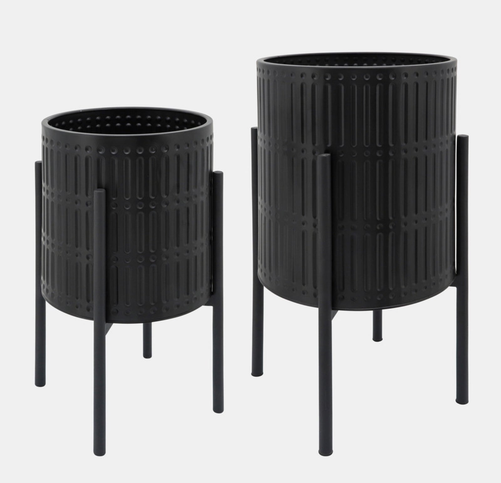 Ridged Planters in Metal Stand