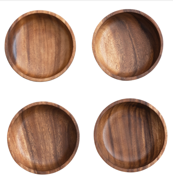 Acacia Wood Bowls Set