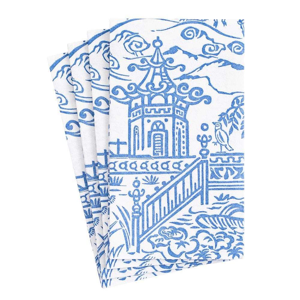 GUEST TOWELS AIRLAID - PAGODA TOILE BLUE-PAPER