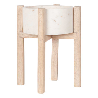 Arne Marble Vase & Wood Stand