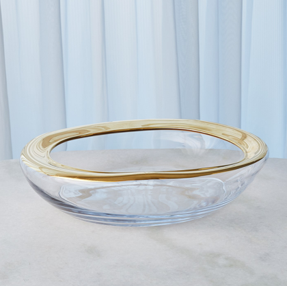 Organic Formed Bowl-Gold Rim