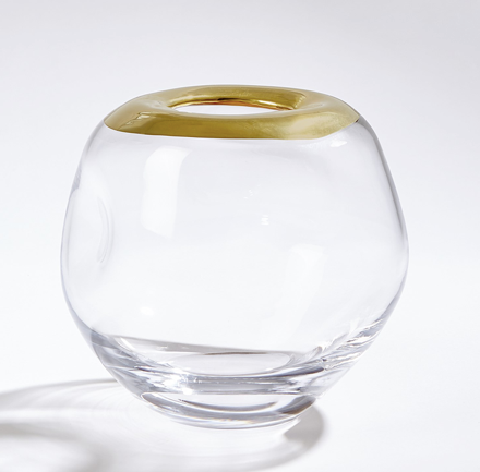 Organic Formed Vase-Gold Rim Small