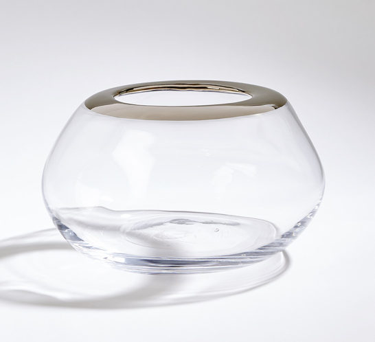 Organic Formed Vase-Platinum Rim