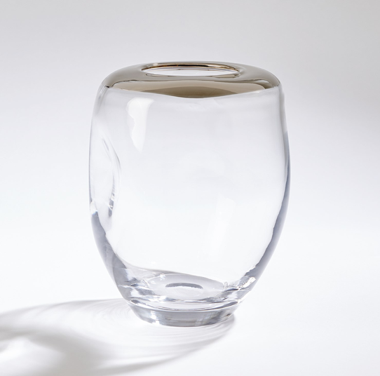 Organic Formed Vase Platinum Rim Medium