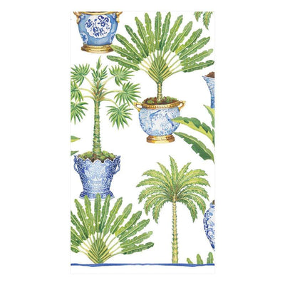 GUEST TOWEL POTTED PALMS WHITE