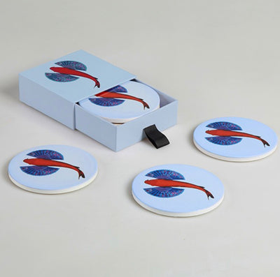 Fishkoï set of 4 ceramic coasters