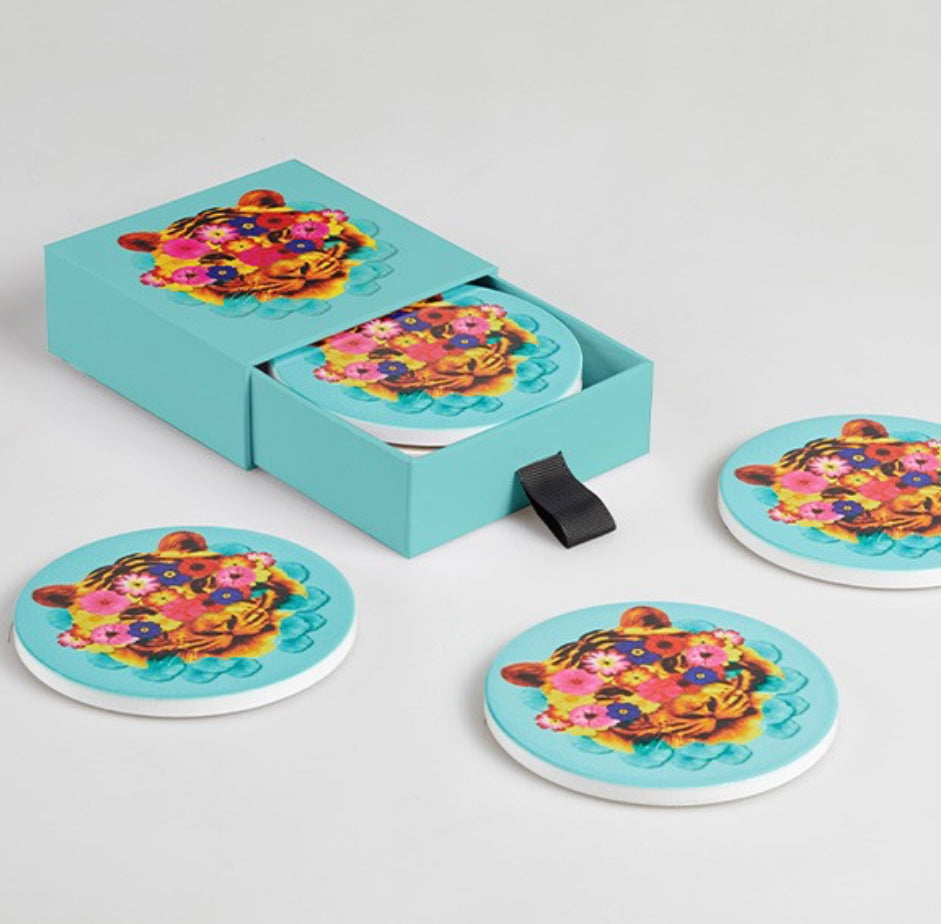Masktiger ceramic coasters