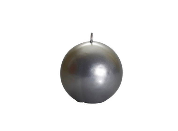 Silver Meloria Ball Candle 100mm